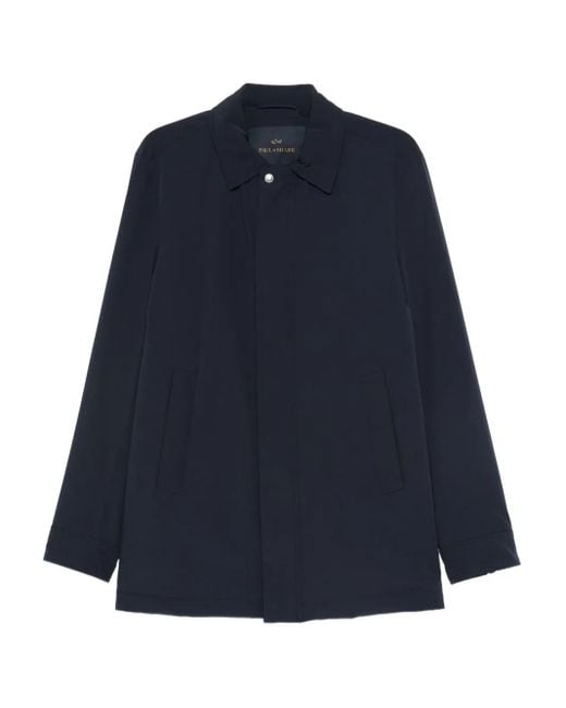 Paul & Shark Blue X Loro Piana Buttoned Welt-Pocket Coat for men