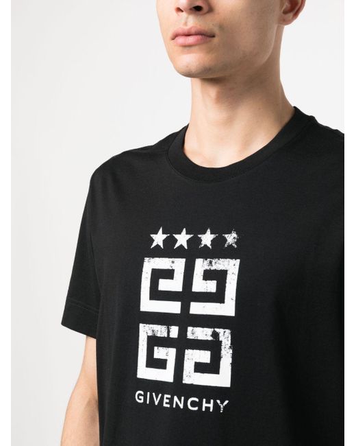 Camiseta Algodón 4G Stars Givenchy de hombre de color Black