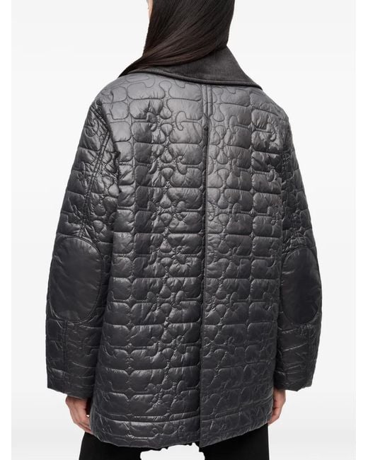 Ganni Black Quilted Flap-Pocket Jacket