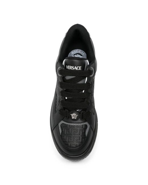 Versace Black Lace-Up Sneakers for men
