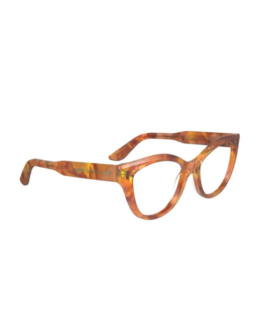 Calvin Klein Brown Cat-Eye Acetate Frames
