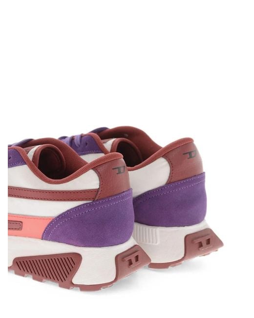 DIESEL Purple S-Tyche Logo-Patch Sneakers