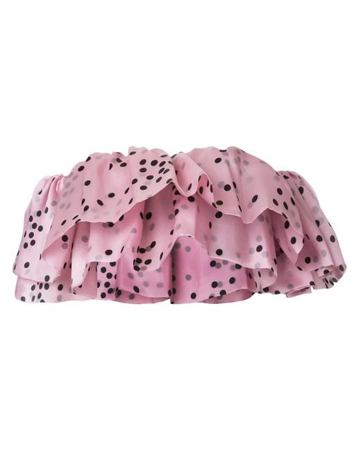Bambah Pink Ruffled Silk Organza Top