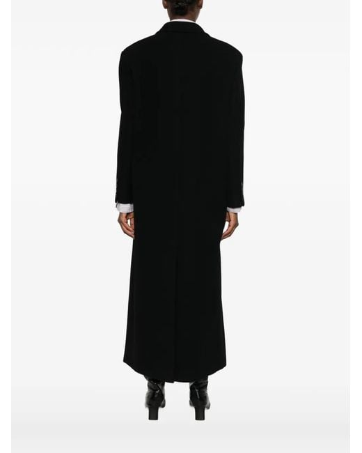 LE SULLY STUDIO Black Double-Breasted Peak-Lapel Coat