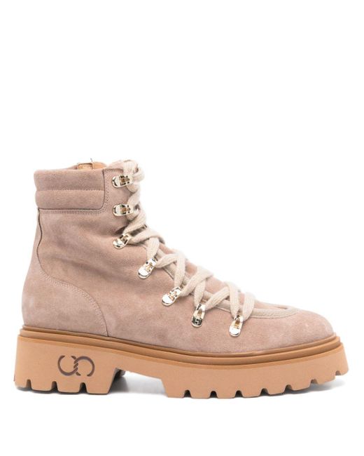 Casadei スエード アンクルブーツ Natural