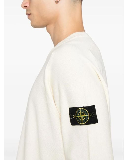 Stone Island Pullover Mit Kompass-Patch in Natural für Herren
