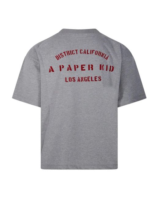 A PAPER KID Gray Graphic-Print T-Shirt for men