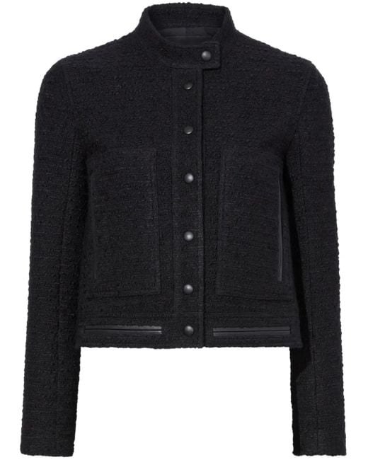 Proenza Schouler Black Alice Press-Stud Tweed Jacket