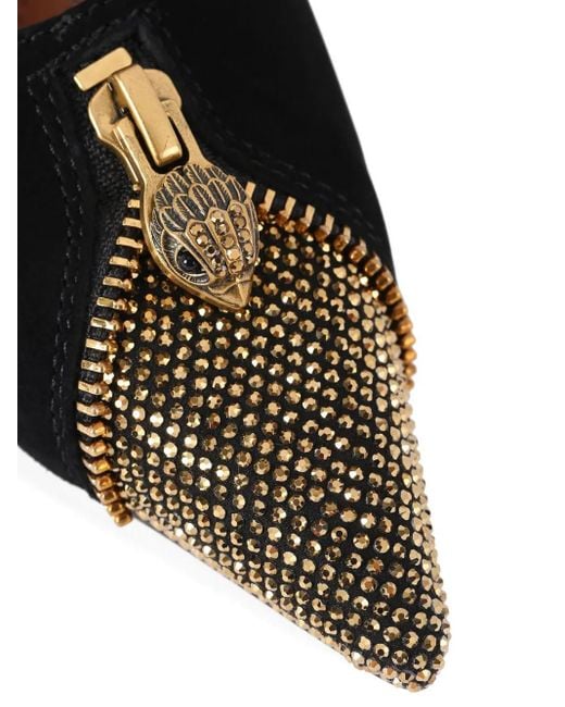 Kurt Geiger Black 95Mm Zip Court Crystal Embellished Pumps