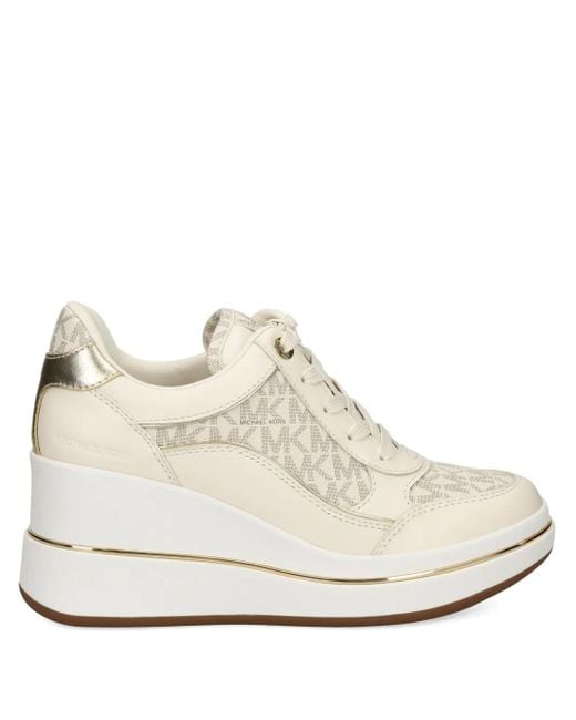 Sneakers Con Zeppa E Motivo Monogramma di MICHAEL Michael Kors in White