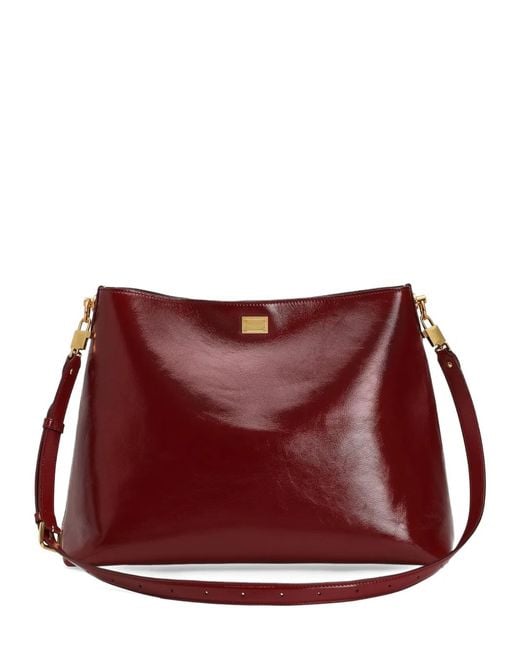 Dolce & Gabbana Red Large Vittoria Calfskin Shoulder Bag
