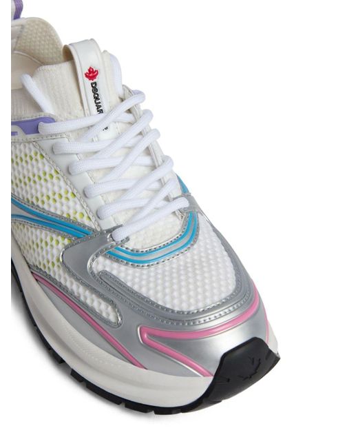 DSquared² Dash Sneakers Met Vlakken in het White