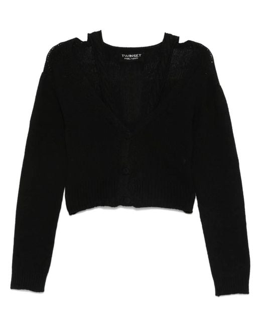 Twinset Black X Marco Rambaldi Cropped Cardigan
