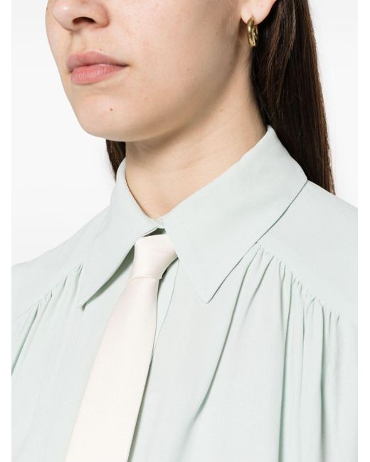 | Camicia dettaglio cravatta | female | BLU | 42 di Elisabetta Franchi in White