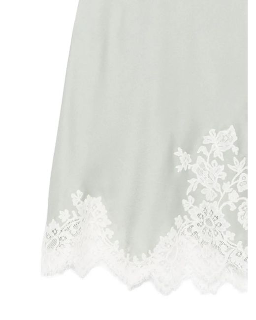 Carine Gilson White Lace-Detail V-Neck Slip
