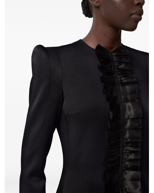 Nina Ricci Black Crepe Pleated Jacket