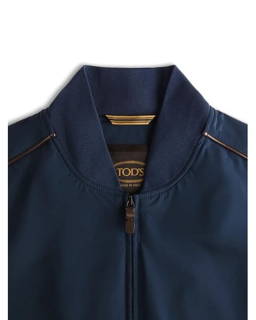 Tod's Blue Technical Fabric Bomber Jacket for men