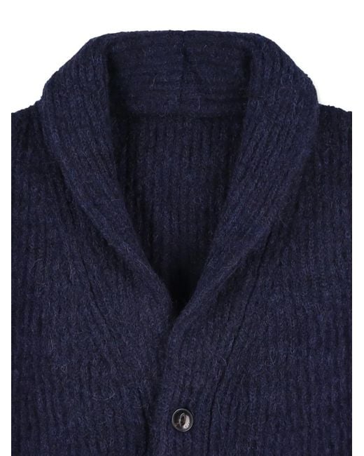 Fortela Blue Majes Shawl-Collar Cardigan for men