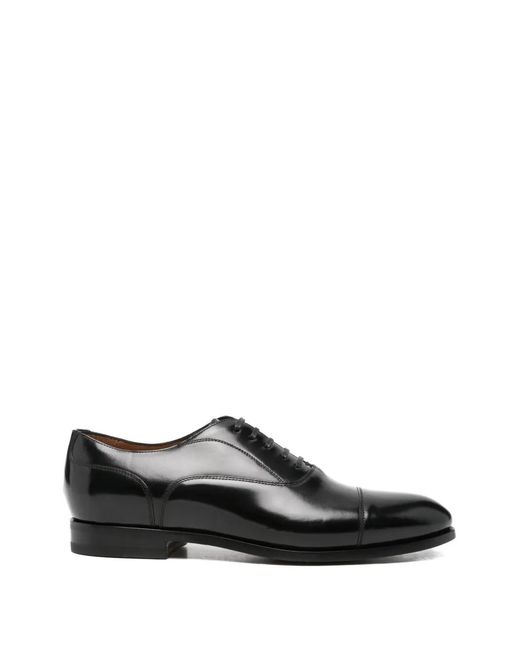 Ortigni Black Almond-Toe Derby Shoes for men