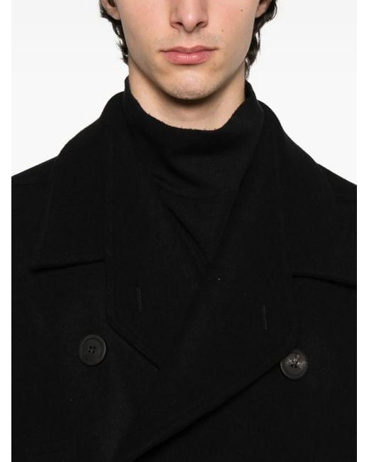 Rick Owens Doppelreihiger Mantel in Black für Herren