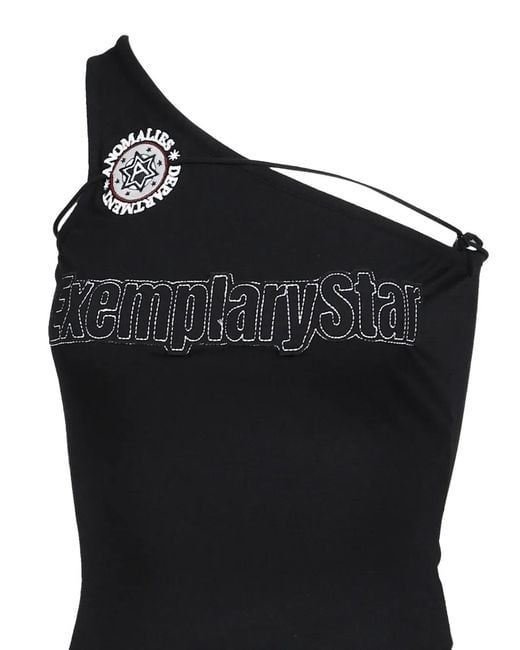 Anomalies Department Black Badge-Appliqué Tie-Up Top