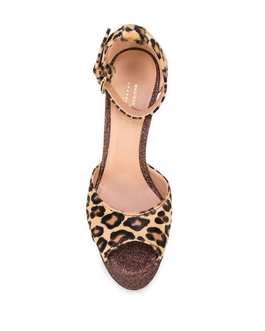Madison Maison Pink Leopard Print Platform Sandals