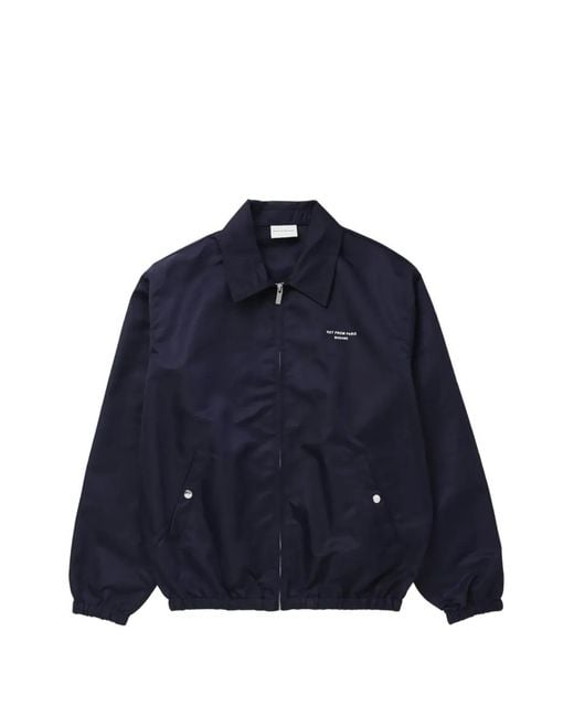Drole de Monsieur Blue Logo-Print Zip-Up Jacket for men