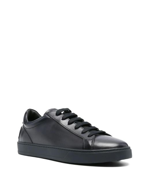 Tod's Black Leather Lace-Up Sneakers for men