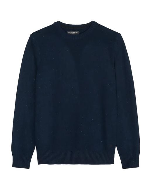 Marc O' Polo Blue Textured Crew-Neck Sweater for men