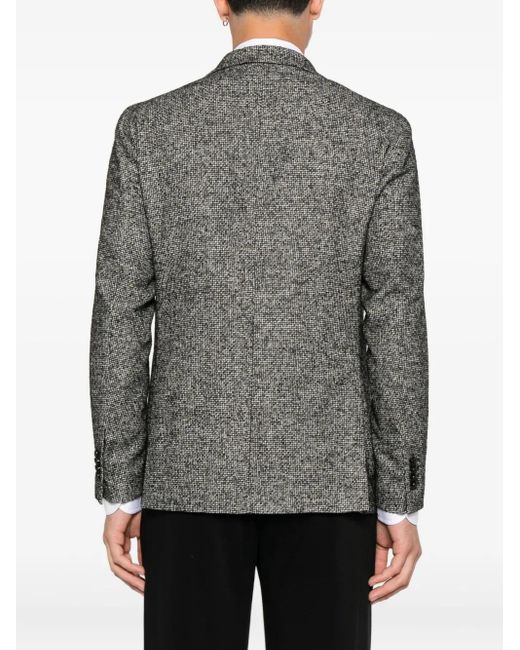 Tagliatore Gray Textured Two-Button Blazer for men