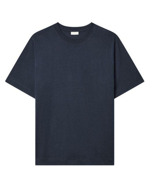 Dries Van Noten Blue Crew-neck Cotton T-shirt for men