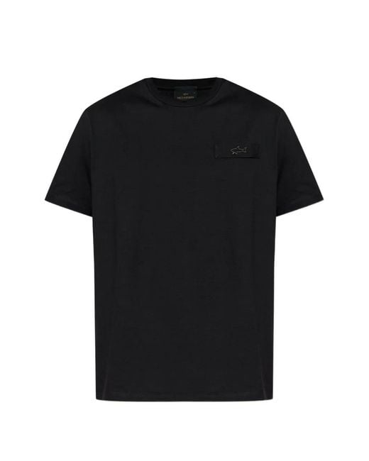 Paul & Shark Black Logo-Detail T-Shirt for men