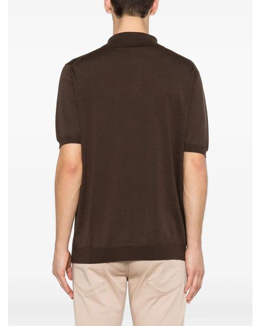 Zanone Brown Buttoned Polo Shirt for men