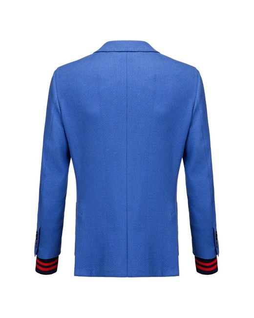 Billionaire Blue Logo-Embroidered Blazer for men