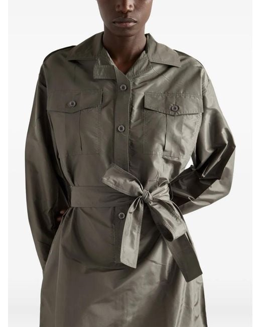 Prada Taffeta Midi-Jurk in het Gray