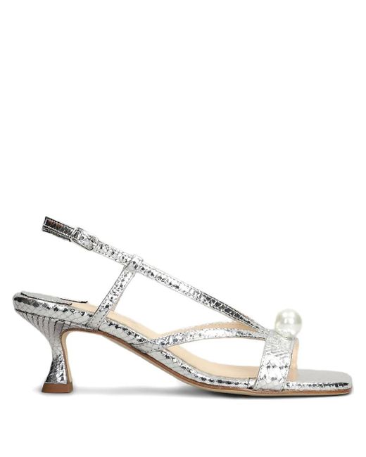 Anna F. White 60Mm Snake Skin-Print Sandals