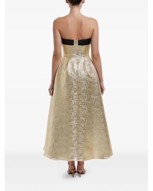 POST MERIDIEM Natural Midikleid Aus Jacquard