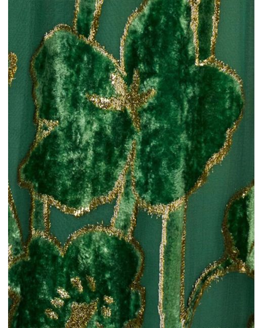 Abito Midi A Fiori di Roberto Cavalli in Green