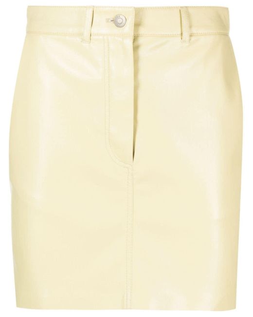 Nanushka Natural Miray Faux-leather Mini Skirt