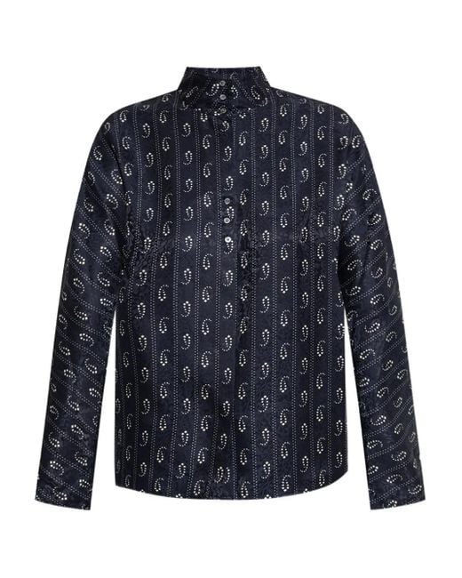 Tory Burch Blue Bluse mit Paisley-Print