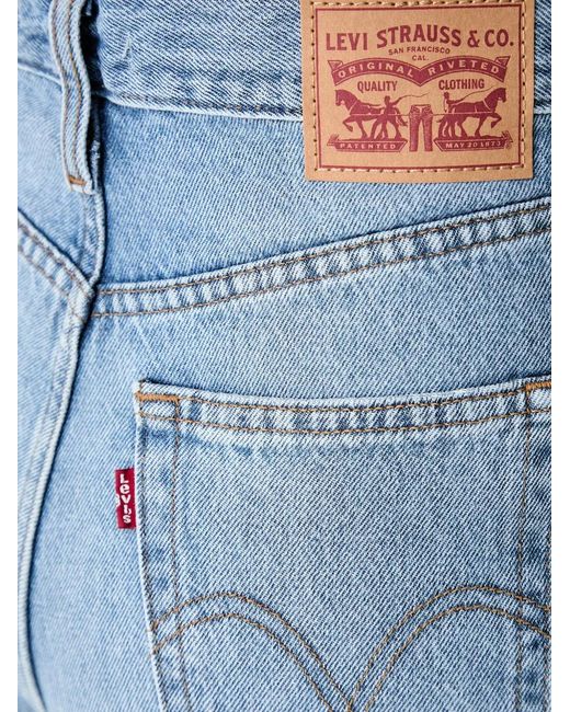 Levi's Blue Logo-Patch Straight-Leg Jeans