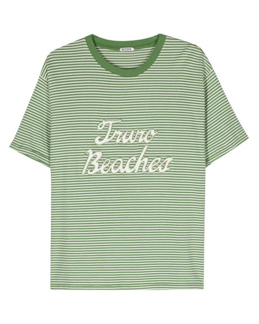 メンズ Bode Truro Beaches ストライプ Tシャツ Green