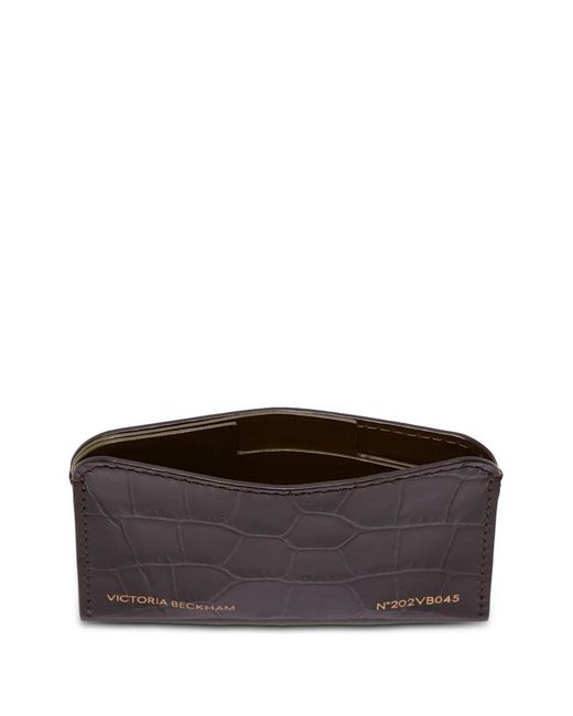 Victoria Beckham Black Croco-Effect Cardholder