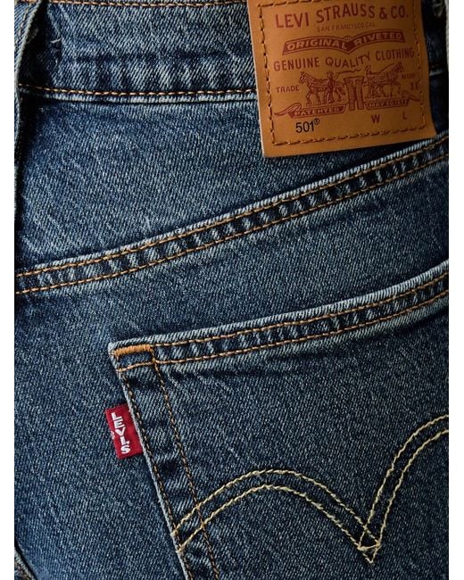 Levi's Blue 501 Cropped Jeans