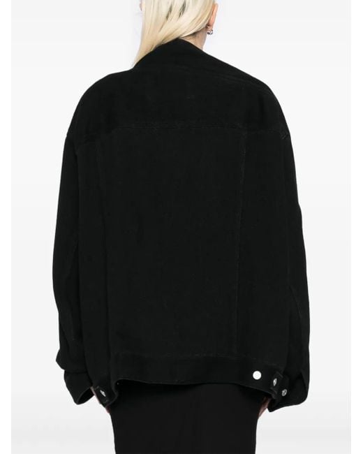 Sankuanz Black Jeansjacke Mit Asymmetrischem Kragen