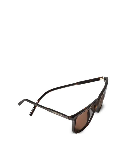 Dolce & Gabbana Gray Lunettes De Soleil Everyday À Monture Rectangulaire for men