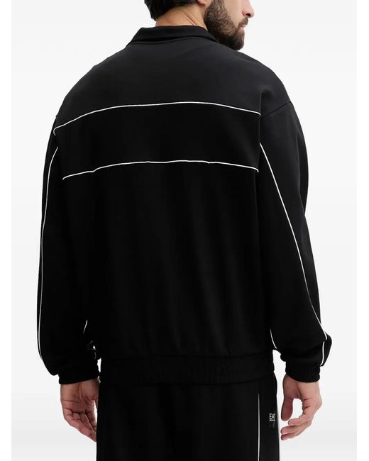 EA7 Black Logo Stripe Jacket for men