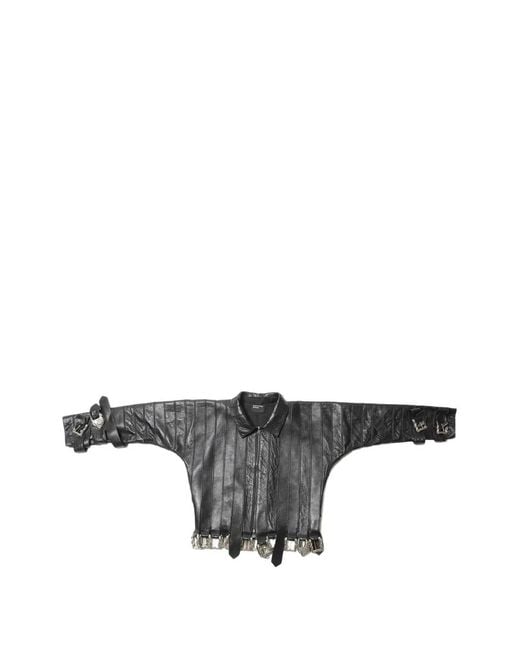Enfants Riches Deprimes Gray Buckles Leather Jacket for men