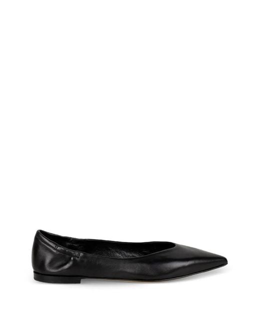 Pomme D ́Or Black Pointed-Toe Flat Pumps