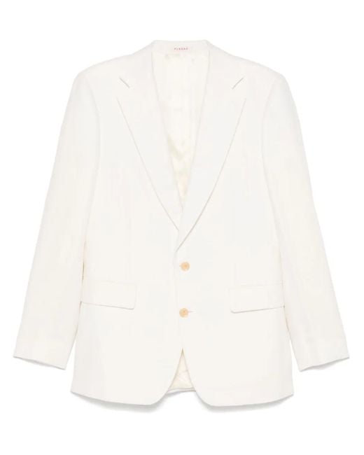 Fursac White Linen Blazer for men